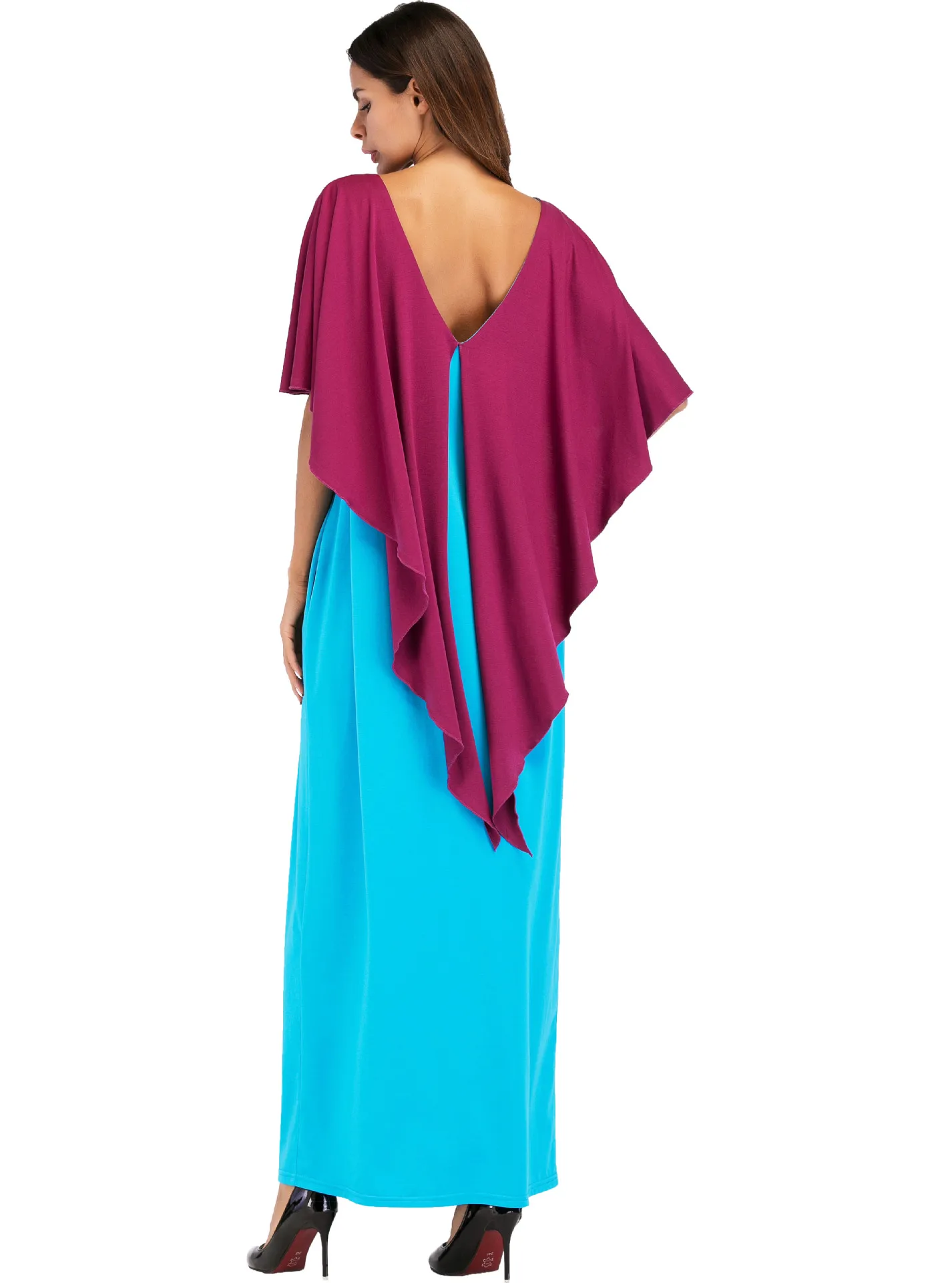 

#187045 Euramerica Fashion Irregular Splicing Dresses Hot Sell Irregular Patchwork Muslim Robes Abaya Musulman Vestidos Mujer