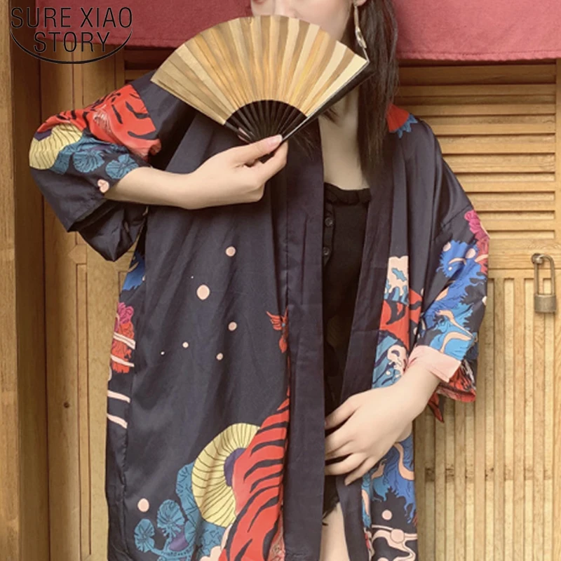 

Модная женская одежда, Женские топы и блузки, женская блузка с принтом и рукавом три четверти, Весенняя уличная одежда 4314 50