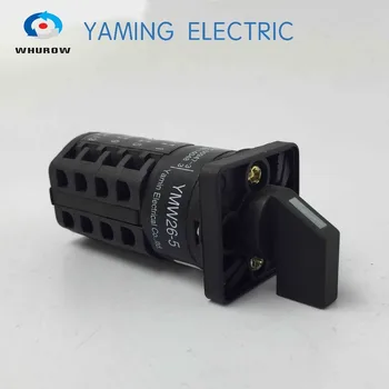 

Yamin Electric YMW26-5/4 control switch 4 knots 5A 3 position Universal changeover rotary cam switch interruptor