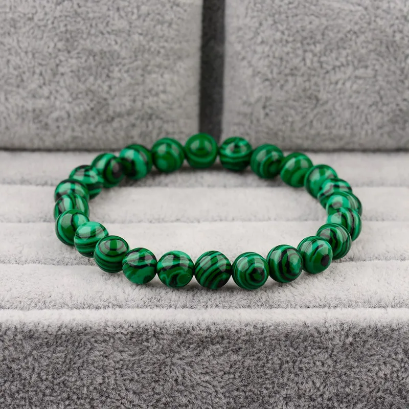 DOUVEI молитвенный натуральный зеленый малахитовый камень браслет для женщин Nutural браслеты мужские и браслеты AB139