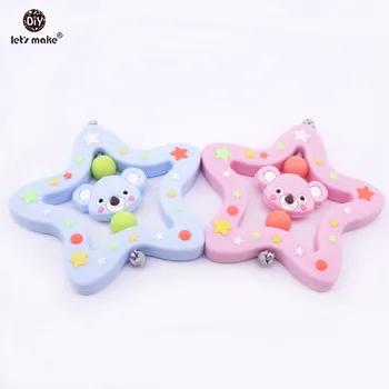 

Let's Make 2pcs Star Silicone Teether Mini Koala Baby Rattles Boy and Girl Shower Gift BPA Free Baby Toys Chewable Baby Teether
