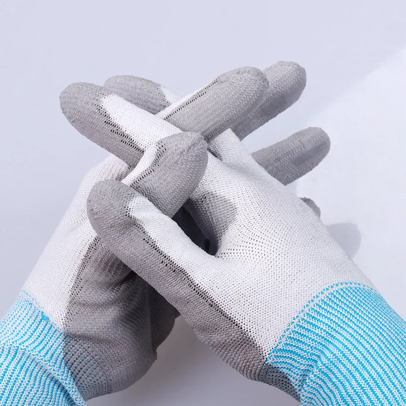 New 1/Pairs Anti-slip Working Gloves Anti-Cut Fiber With Palm PU Coated For Worker Car Repairing Garden Gloves Hands Protection New 1/Pairs Anti-slip Working Gloves Anti-Cut Fiber With Palm PU Coated For Worker Car Repairing Garden Gloves Hands Protection