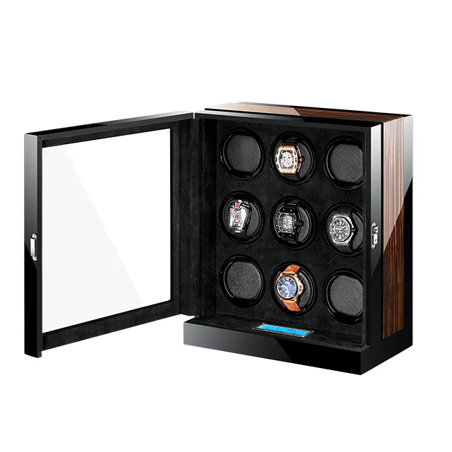 

Luxury automatic rotations japanese watch winder motor mabuchi black watch winder for 9 watche