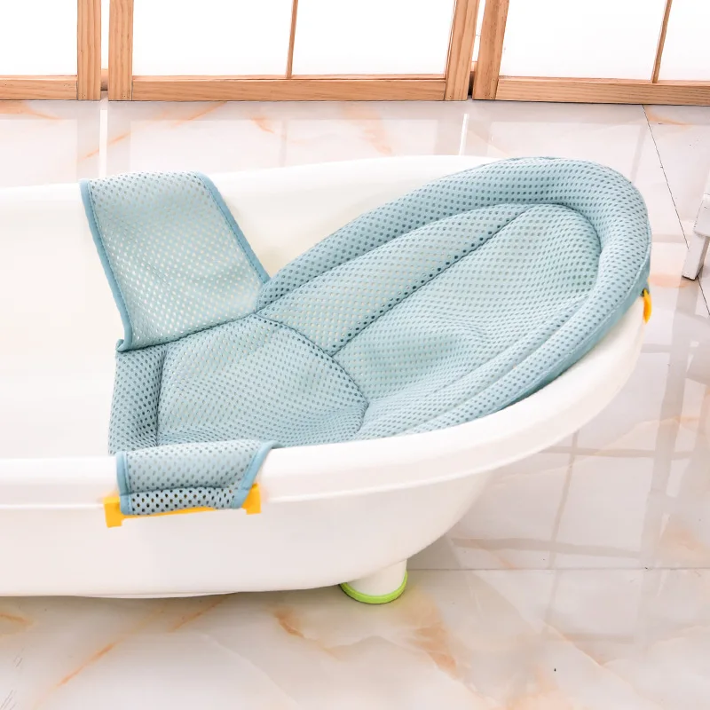 2 цвета регулируемая детская ванночка сиденье Нескользящая Т-образная душевая кабина лето 3D дышащее Сетчатое банное сиденье для новорожденных
