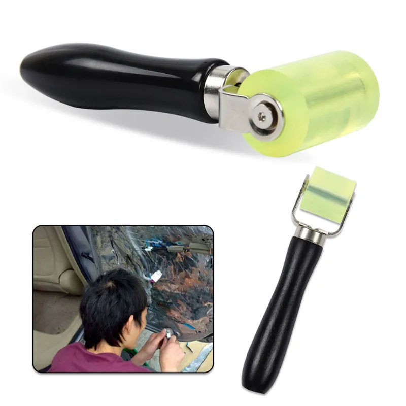 Черная деревянная ручка авто звук Deadener применение резиновый ролик прозрачный зеленый 3,5 см 5 см