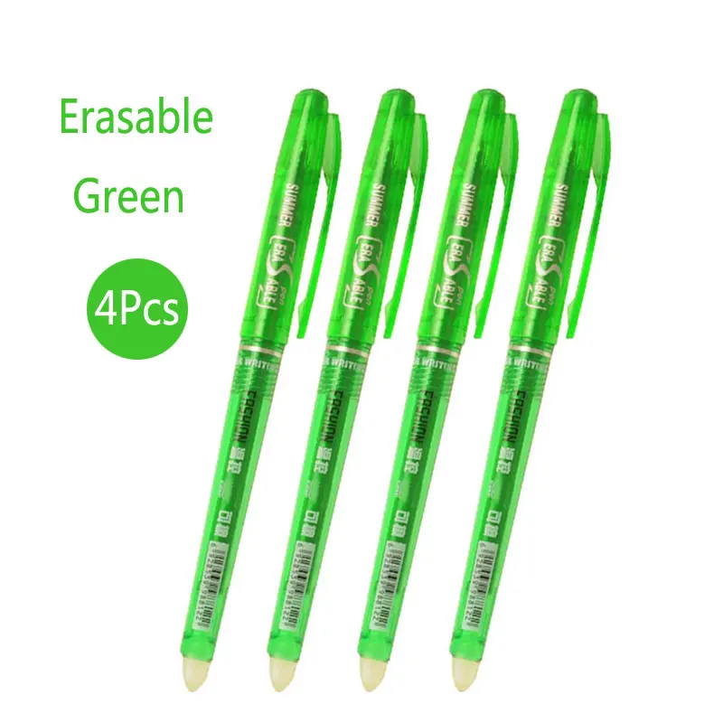 Delvtch 4 шт./компл. стираемая ручка 0,5 мм стержень со стираемыми чернилами 8 Цвета чернила для гелевой ручки для Офис школа студент написание - Цвет: 4pcs green