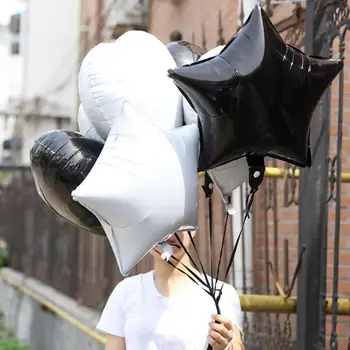 

Lucky 100pcs/lot 45*45cm Star Heart Shape Pure Colors Foil Helium Balloons Birthday Wedding Party Decorations Supplies Globos