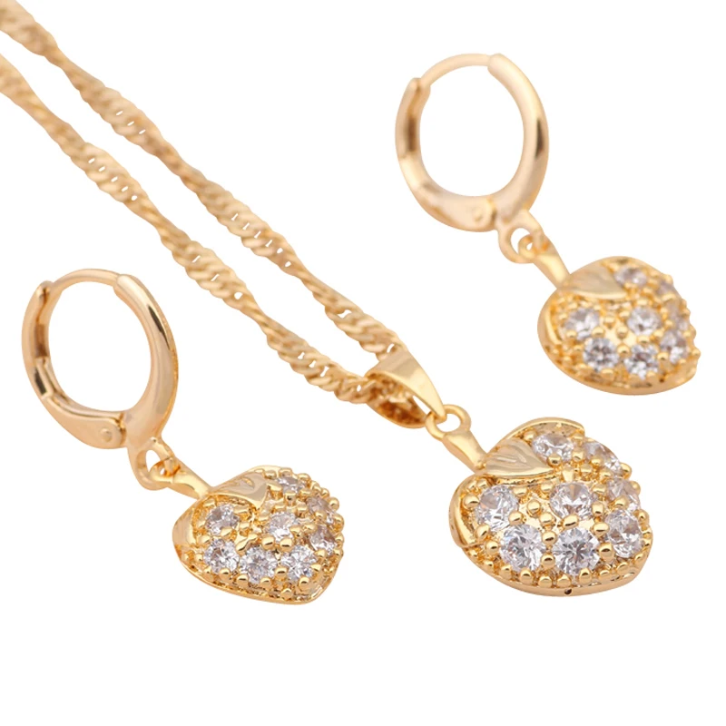 Серьги и ожерелье в форме сердца JS333A|jewelry sets earrings|brand jewelry setsdesigner set |