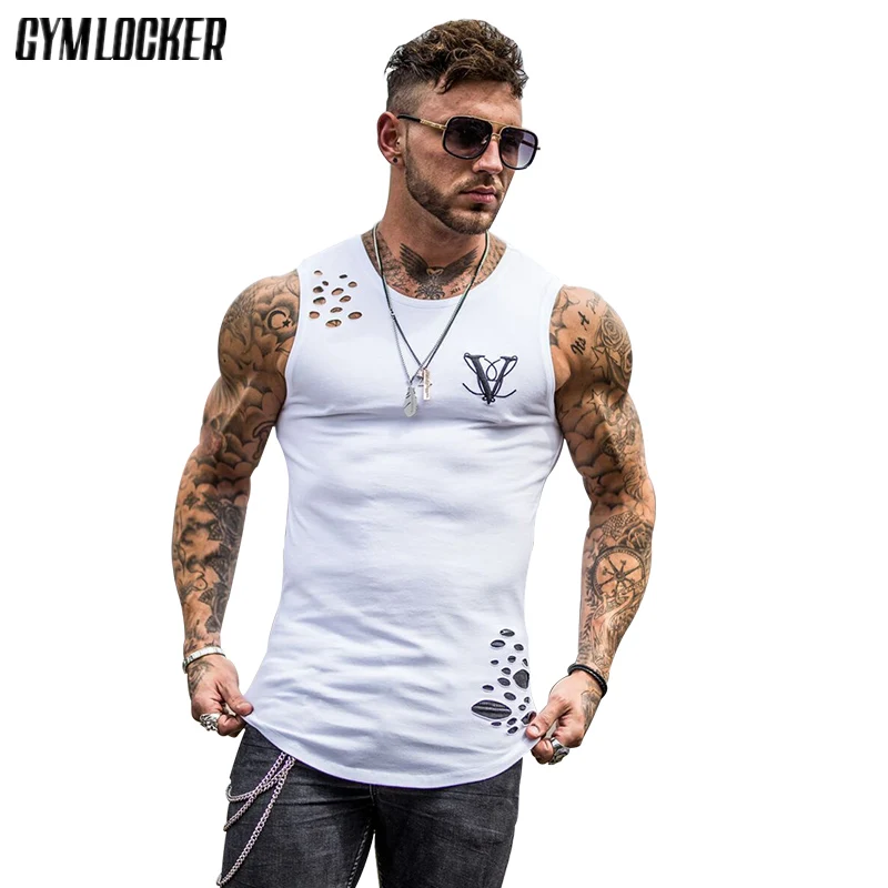Мужская майка GYMLOCKER без рукавов с дырками для занятий фитнесом 2019 | одежда