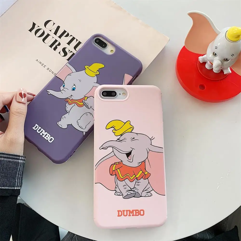 

Cute Cartoon Dumbo Fly Elephant Soft Case for iPhone X case XR XS MAX 6 6S 7 8plus Silicon soft back Cases Capa Coque Fundas