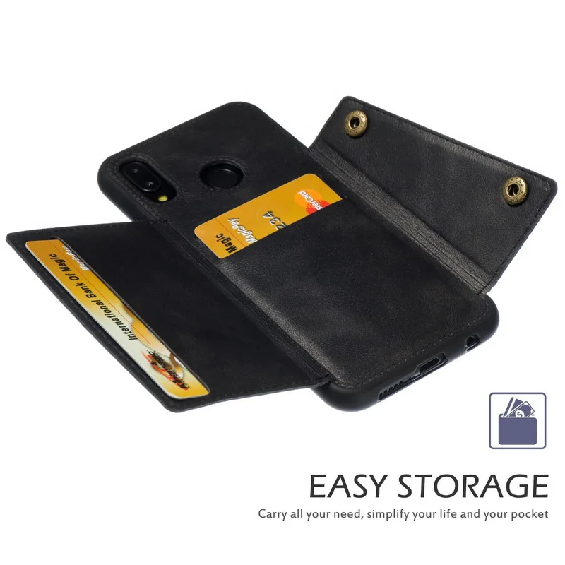 Роскошный кожаный чехол-книжка чехол-портмоне с держателем для карт чехол для Coque samsung Galaxy S8 S9 плюс A6 плюс Автомобильный держатель Стенд Крышка для huawei P20 Lite