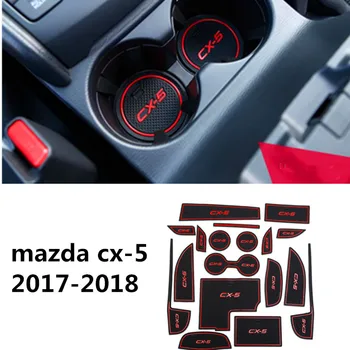 

For Mazda CX-5 CX 5 CX5 2017 2018 Gate Slot Pad Non-slip Cup Mats Anti Slip Door Groove Mat Interior Car Accessories LHD 18 pcs