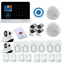Yobang Security RFID Card APP Control WIFI GSM Alarm Mainframe Kits+HD Network Camera Door/Window Open Sensor Blue Strobe Siren