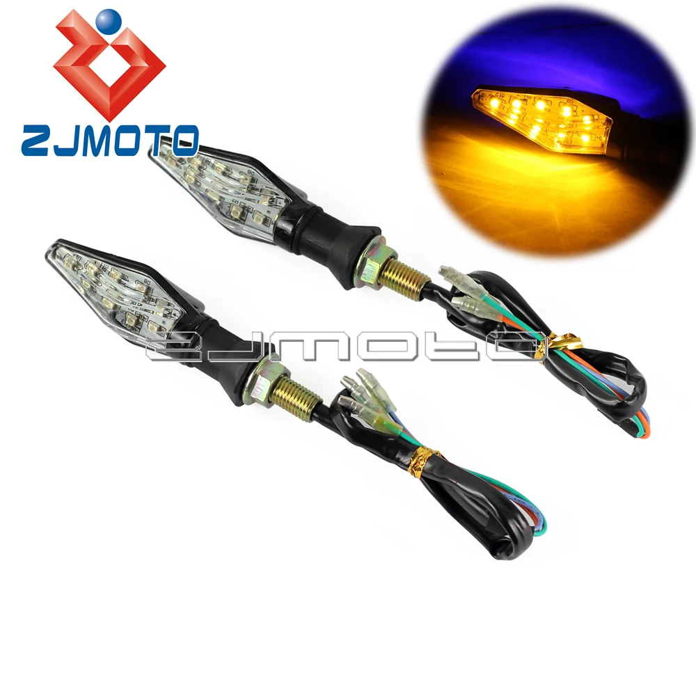 Мотоцикл LED поворотники свет для Yamaha Honda Suzuki Kawasaki CBR ZXR GSXR GS YZF отложным воротником шоры