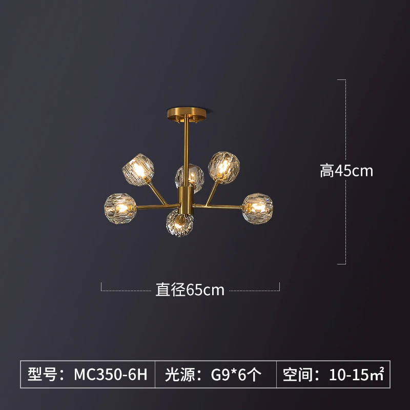 Современный подвесной потолочный светильник, светодиодный подвесной светильник с кристаллами, подвесной светильник для гостиной, столовой, светильник, светильники - Цвет корпуса: 6 Heads