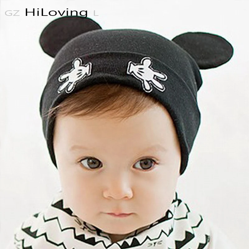 2016 Kids Beanies Baby Caps For Boys Cap With Cat Ears Cute Newborn Knitted Hats Cotton