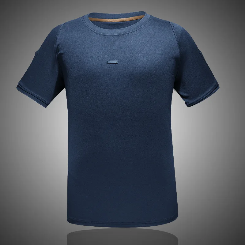 

Outdoors Tactical Men Round Neck Breathable Quick-drying Waterproof Top Short Sleeve Male Sports Camping Elastic Fishing Shirt