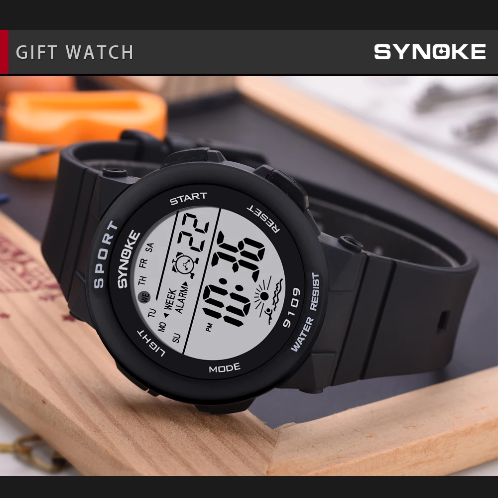 SYNOKE модные розовые спортивные женские цифровые часы 50 м водонепроницаемые Мальчики Девочки наручные часы для студентов будильник женские часы
