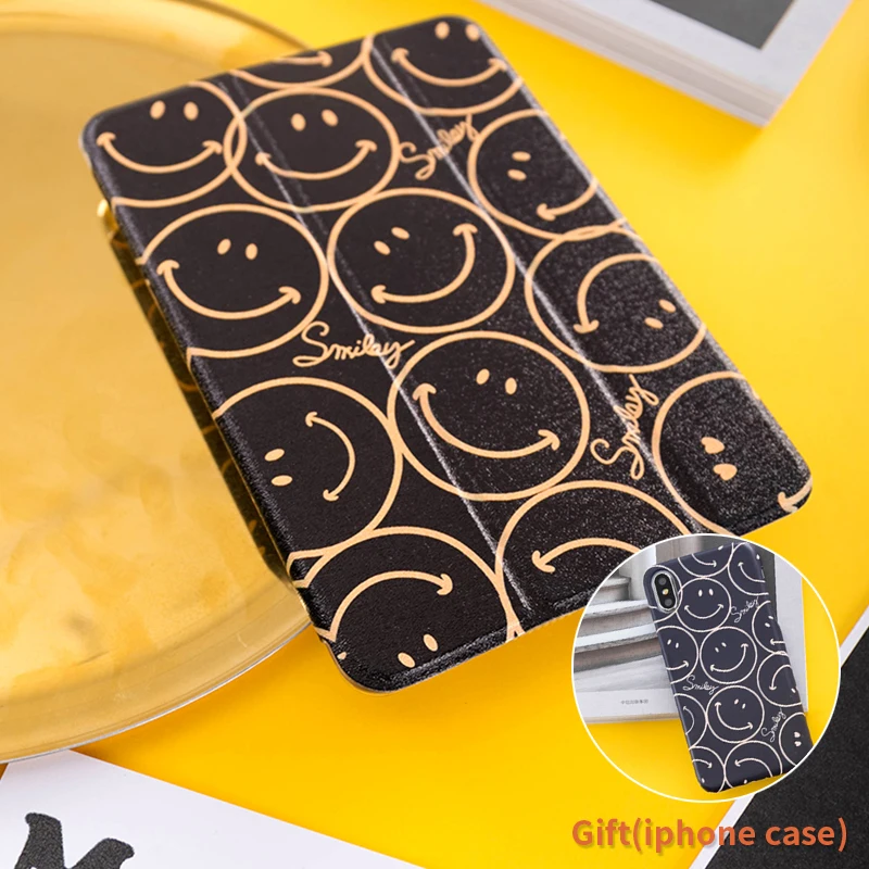 Магнитный складной чехол книжка Smile Face для iPad Pro9.7 &quot10 5 12 9 Air Air2 Mini 1 2 3 4 Tablet Cover
