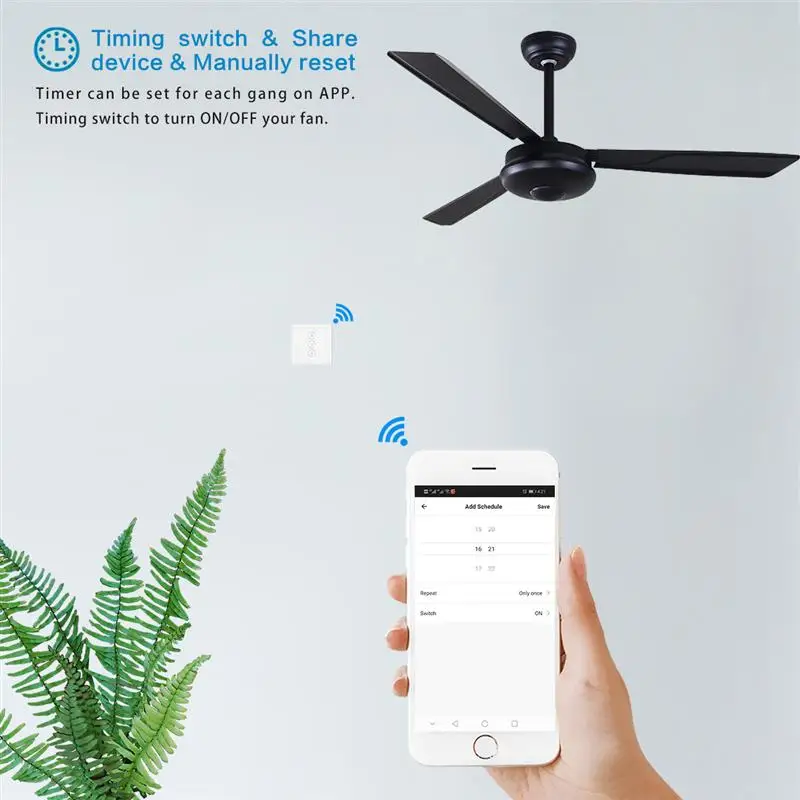 Wi-Fi переключатель дистанционного управления Smart переключатель потолочного вентилятора приложение пульт дистанционного управления совместим с Alexa и Google Home не требуется концентратор