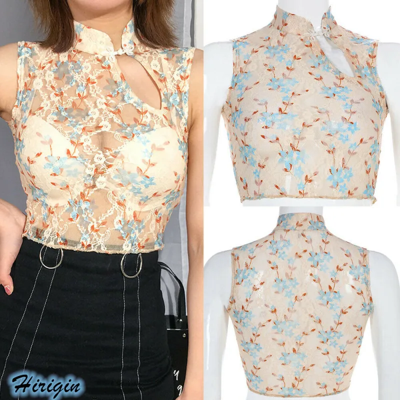 Summer Sexy Sheer Mesh Crop Tops 2019 New Women Summer Sexy Sheer Crop Tops Sleeveless Embroidery Flower Tops Summer Sexy Sheer Mesh Crop Tops 2019 New Women Summer Sexy Sheer Crop Tops Sleeveless Embroidery Flower Tops