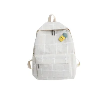 

4PCS / LOT Korean Style Backpack for Teenage Girls Middle School Bag Vintage Plaid Backpack Female Rucksack Sac a dos