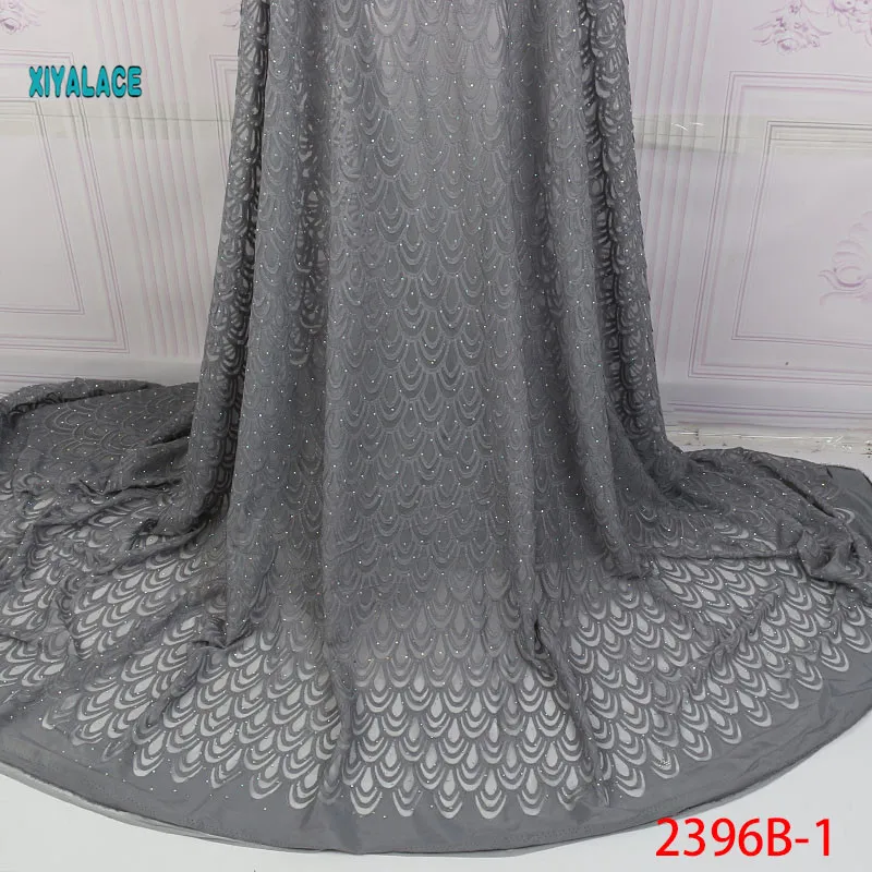 Последние французские кружева ткани высокого качества Тюль Кружева wifh бисерная ткань для свадьбы нигерийское Тюлевое кружево Материал YA2396B-1