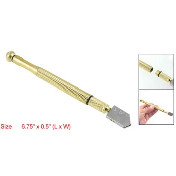 

New Skidproof Golden Diamond Handle Steel Blade Oil Feed Glass Cutter Tool