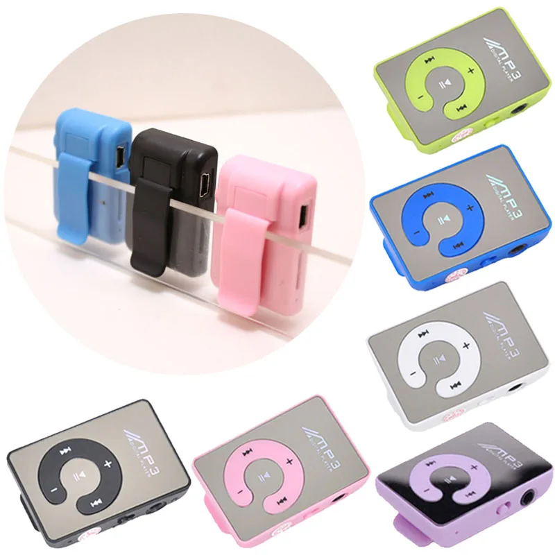 

New Mini Hifi Mirror Clip USB Digital Mp3 Music Player Support 1-8GB SD TF Card Hot Selling Factory Price Drop Shipping