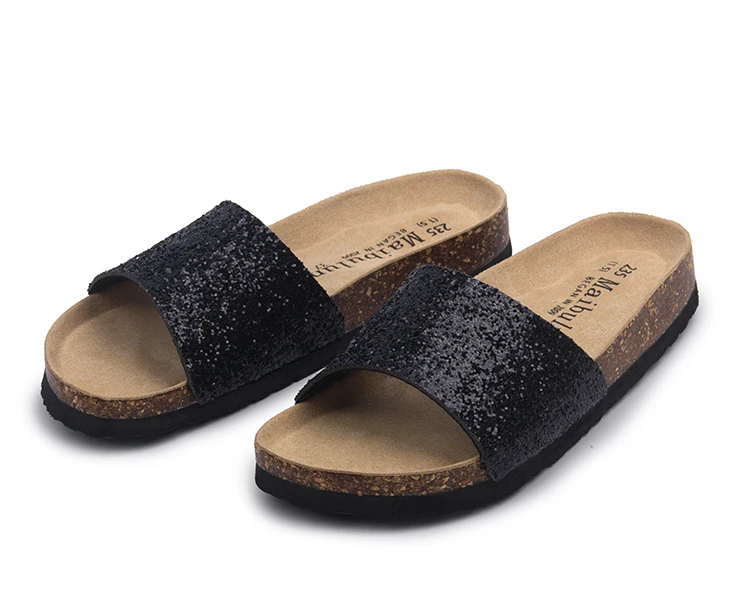 New style Summer Cork Slipper Sandals Women Casual Beach Solid Color Flip Flops Slides Shoe Flat with Plus Size