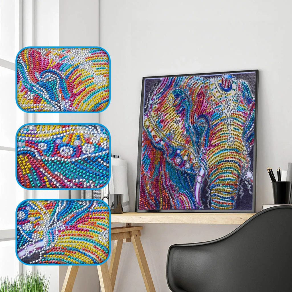

Elephant Printed Pictures of Rhinestone Cross Stitch Diamond Embroidery Square Dirll Mosaic Diamond Embroidery Arts Craft26FEB28