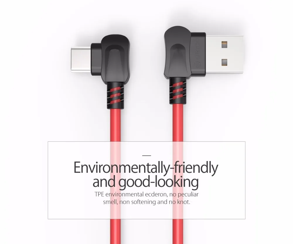 Кабель ORICO type-c с прямоугольным изгибом для телефонов USB type-C, usb-кабель для зарядки samsung OnePlus Xiaomi 4C