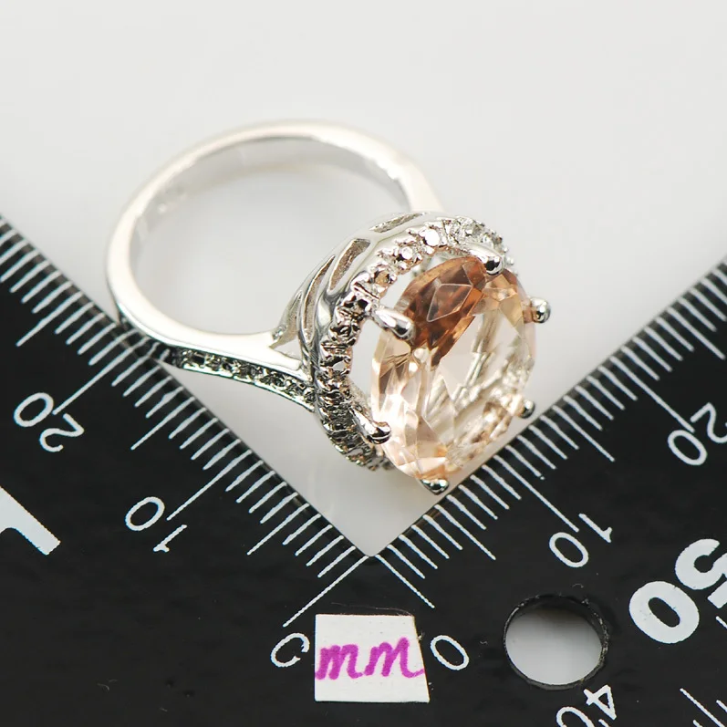 Модное женское кольцо из серебра 925 пробы Morganite F974 Размер 6 7 8 9 10|ring basketball|ring pinkring