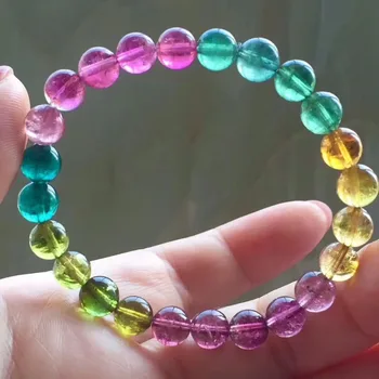 

Genuine Natural Colorful Tourmaline Gemstone Woman Man Crystal 7.5mm Round Beads Clear Bracelet From Brazil Certificate AAAAAA