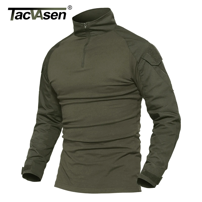 

TACVASEN Men Camouflage Tactical T-shirts Summer Army Combat T Shirt Cotton Airsoft Military T-shirt Paintball Hunt Clothing Men