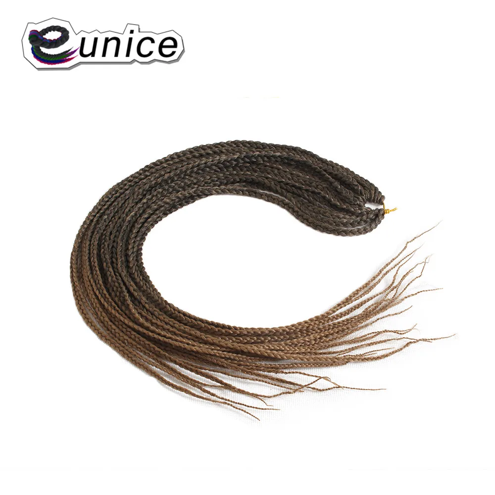 Eunice 30 дюймов Синтетические Омбре два тона черный Африканский натуральный 3X коробка косички крючком косички Прически 120 г плетение волос для наращивания