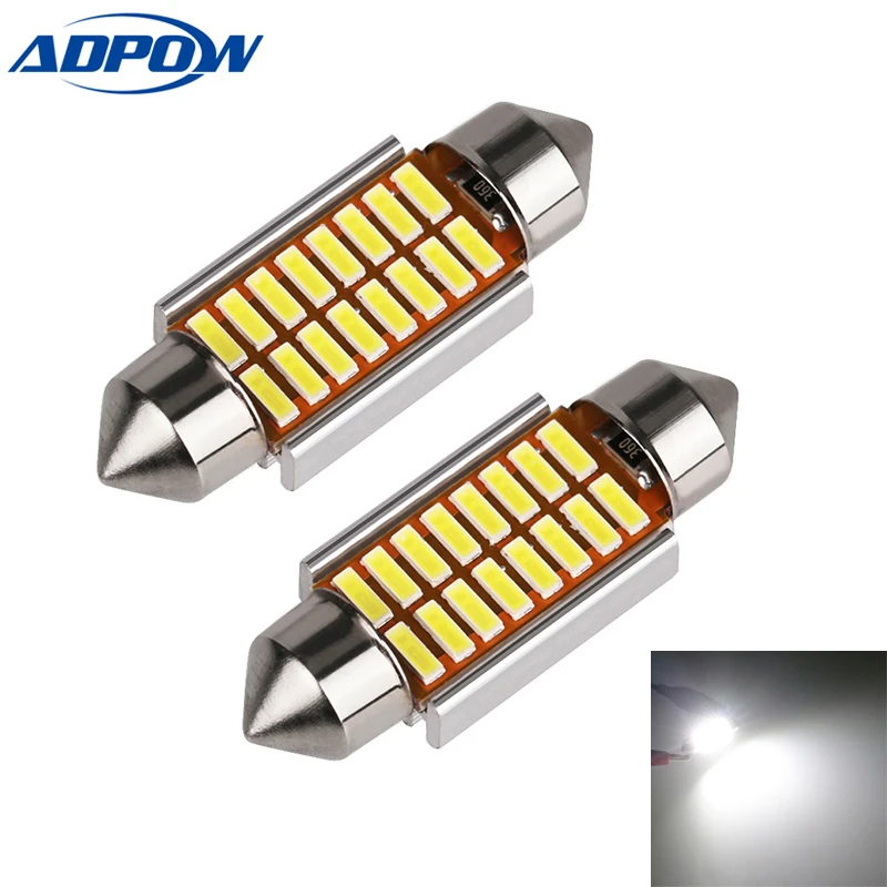 

31/36/39/42mm C5W C10W Super Bright 4014 SMD Car LED Festoon Light Canbus Error Free Interior Dome Lamp White