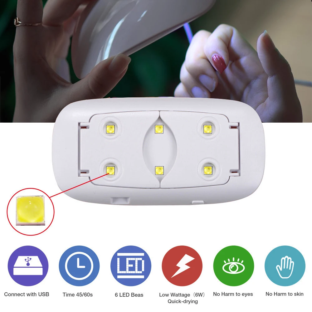 EUSCI SUNmini УФ-светодиодный мини-светильник, Портативная Сушилка для ногтей с usb-кабелем, сушилка для гель-лака для ногтей, подарок для домашнего использования в путешествиях