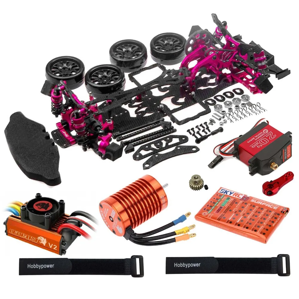 

Alloy & Carbon Drift Racing Chassis Kit Leopard 60A ESC 4730KV Motor DS3218MG Servo for 1/10 SAKURA D4 RWD