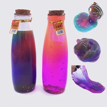 

Colorful Plasticine Bubble Light Clay Transparent Pearl Crystal Slime Modeling Clay Wish Bottle Slime Toys for Children