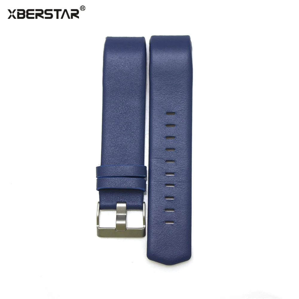 Curled Edge Leather Bracelet Strap Watchband For Fitbit charge 2 Heart Rate & Ac