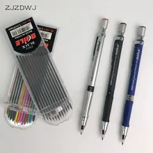 Lápis mecânico 2.0mm, 2b, desenho, escrita, lápis, with12-color, recarga, escritório, escola, artigos de papelaria