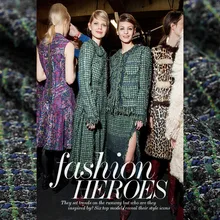 Limited hot sale Elegant knit tweed fabric for coat tartan tissu au meter bright cloth fashion