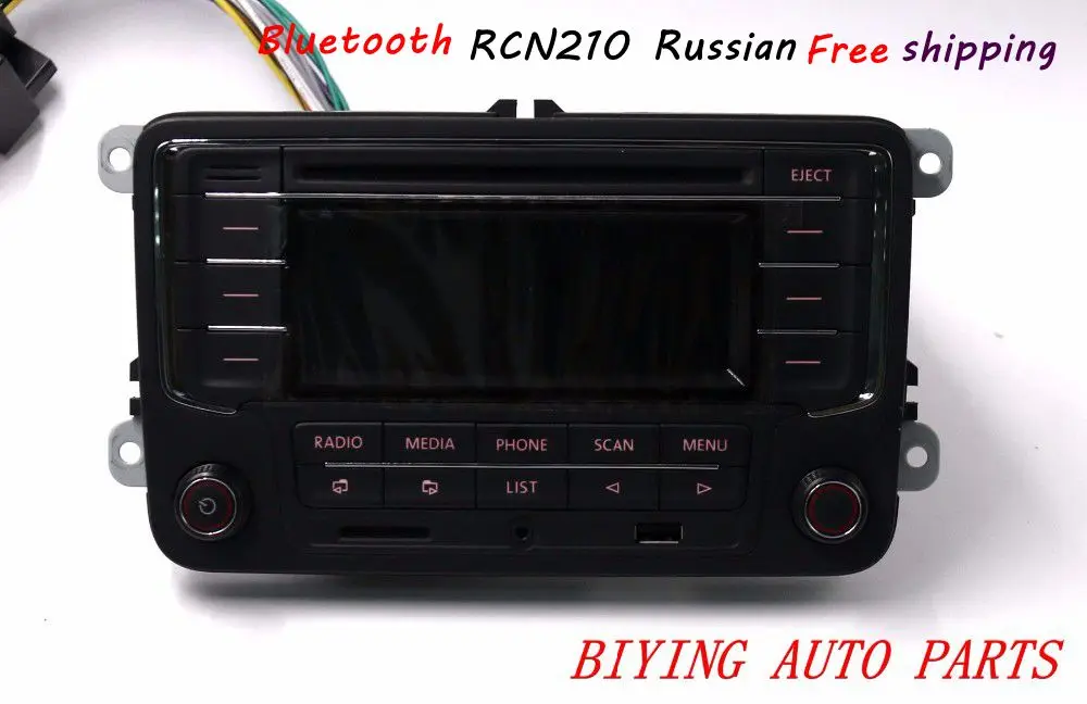 Русская Автомагнитола RCN210 CD USB MP3 SD карта AUX Bluetooth плеер для Golf 5 6 Jetta Mk5 6 Passat B6 B7 CC Tiguan