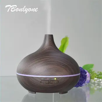 

TBonlyone 300ML Aroma Essential Oil Diffuser Ultrasonic Air Humidifier with Wood Grain 7 Color Changing LED Light Electric