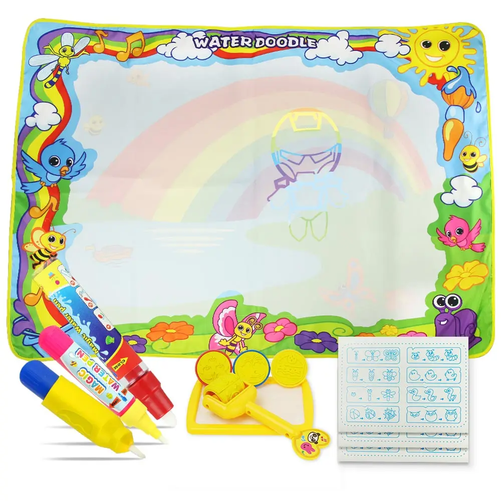 

5 Types Magic Water Drawing Mat with Pens & Stamps Painting Board in Drawing Toys Big Size Canvas Doodle Mat Educational Toys