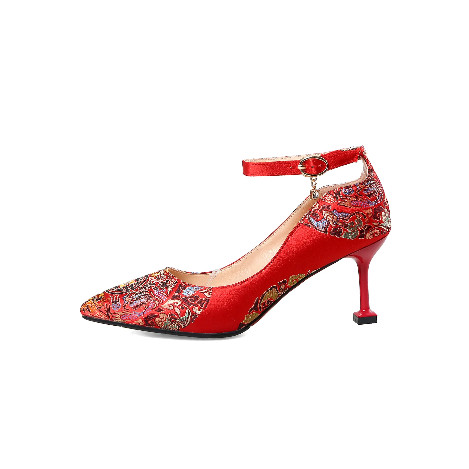 New spring fashion embroidery high with Chinese style wedding shoe pointed mouth shallow 33- women's shoes size 43 code 18328