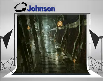 

spacecraft futuristic science fiction spacecraft corridor hallway backgrounds Vinyl cloth Computer print wall backdrop
