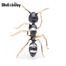 Wuli& baby, брошь в виде черных муравьев, эмалевые броши в виде Для женщин Для мужчин сплав насекомых большой Банкетная, праздничная брошь, булавки