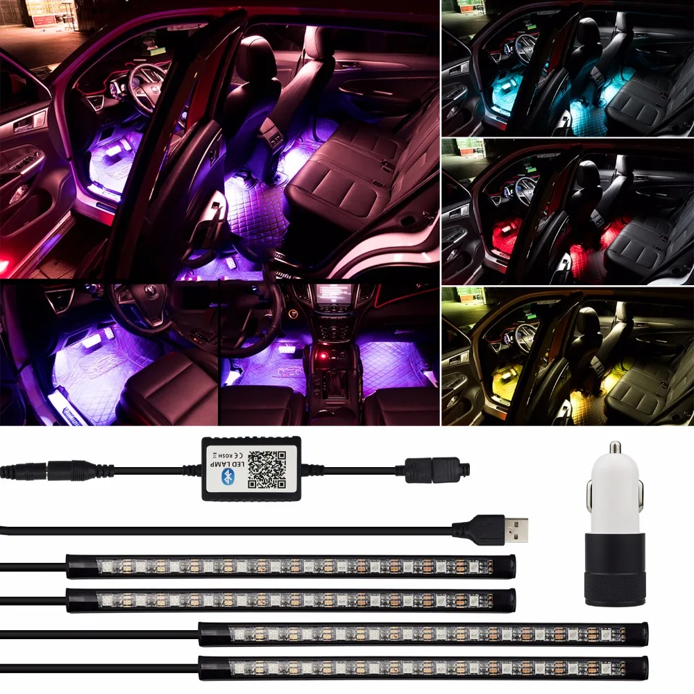 

USB APP Control Car Interior RGB Light Decorative Lamp Atmosphere Light LED Strip for BMW E60 E90 E46 E36 E39 F30 X5 E53 E89 F10